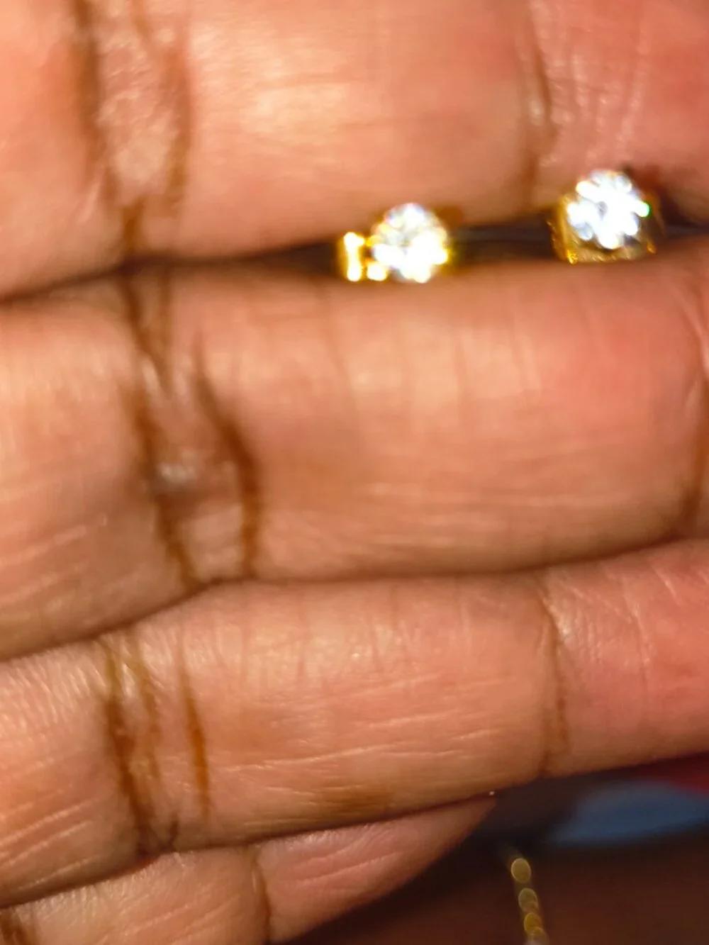 2 Pairs 14K Gold Silver CZ Dangle Stud Earrings